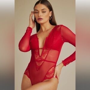 Cosmopolitan Secrets of Love‎ Lace Teddy - Red Size M REFFNB